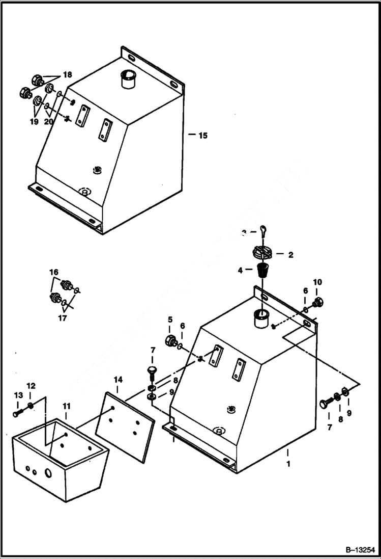 Схема запчастей Bobcat 220 - HYDRAULIC TANK HYDRAULIC SYSTEM