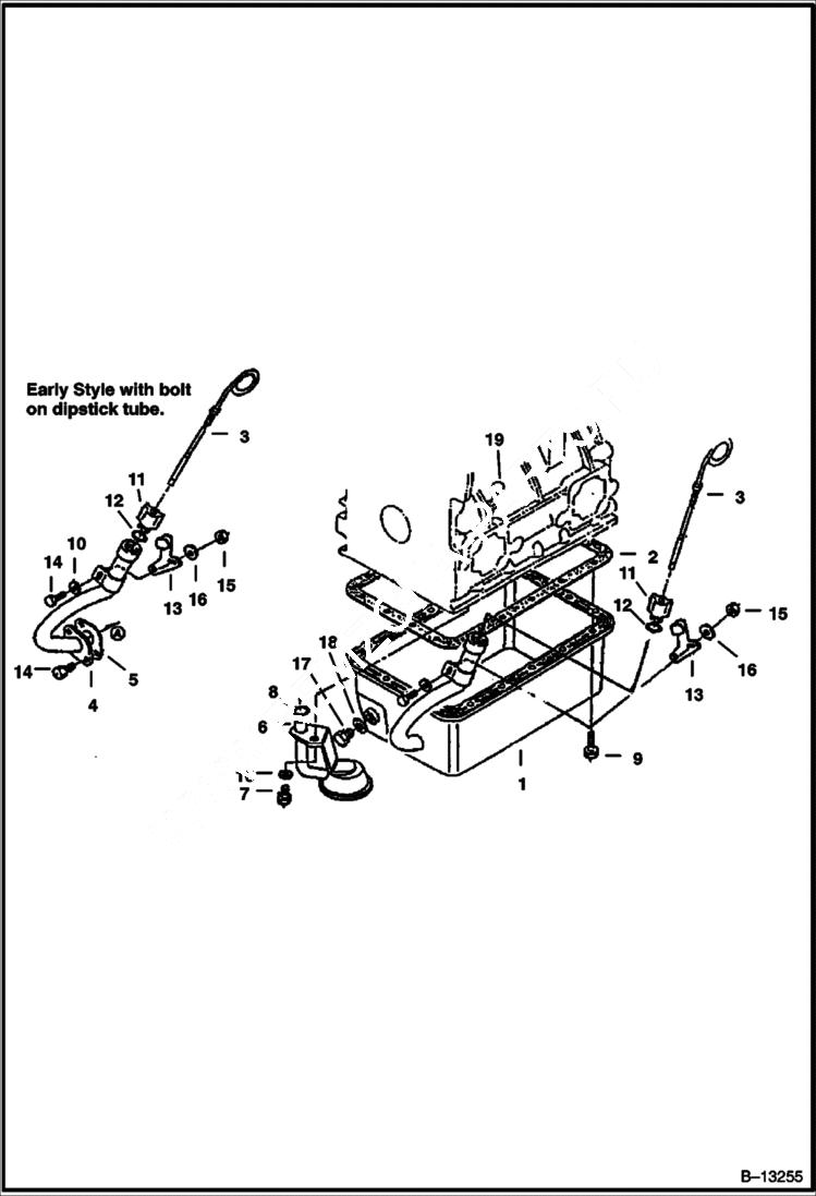 Схема запчастей Bobcat 220 - OIL PAN POWER UNIT