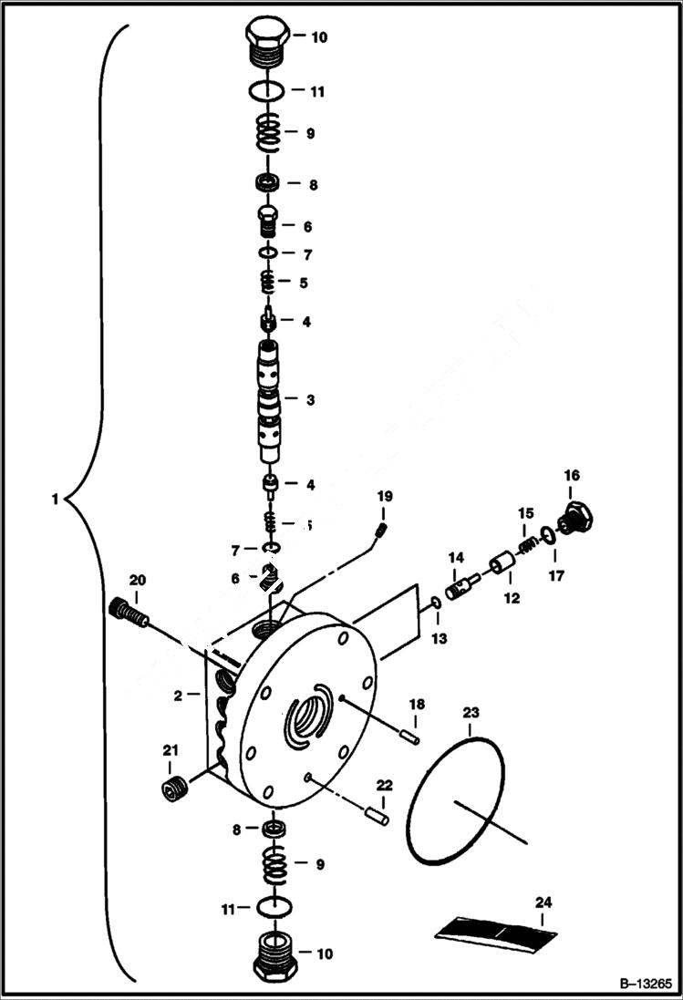 Схема запчастей Bobcat 231 - TRAVEL MOTOR (S/N 11001-11072) HYDRAULIC SYSTEM