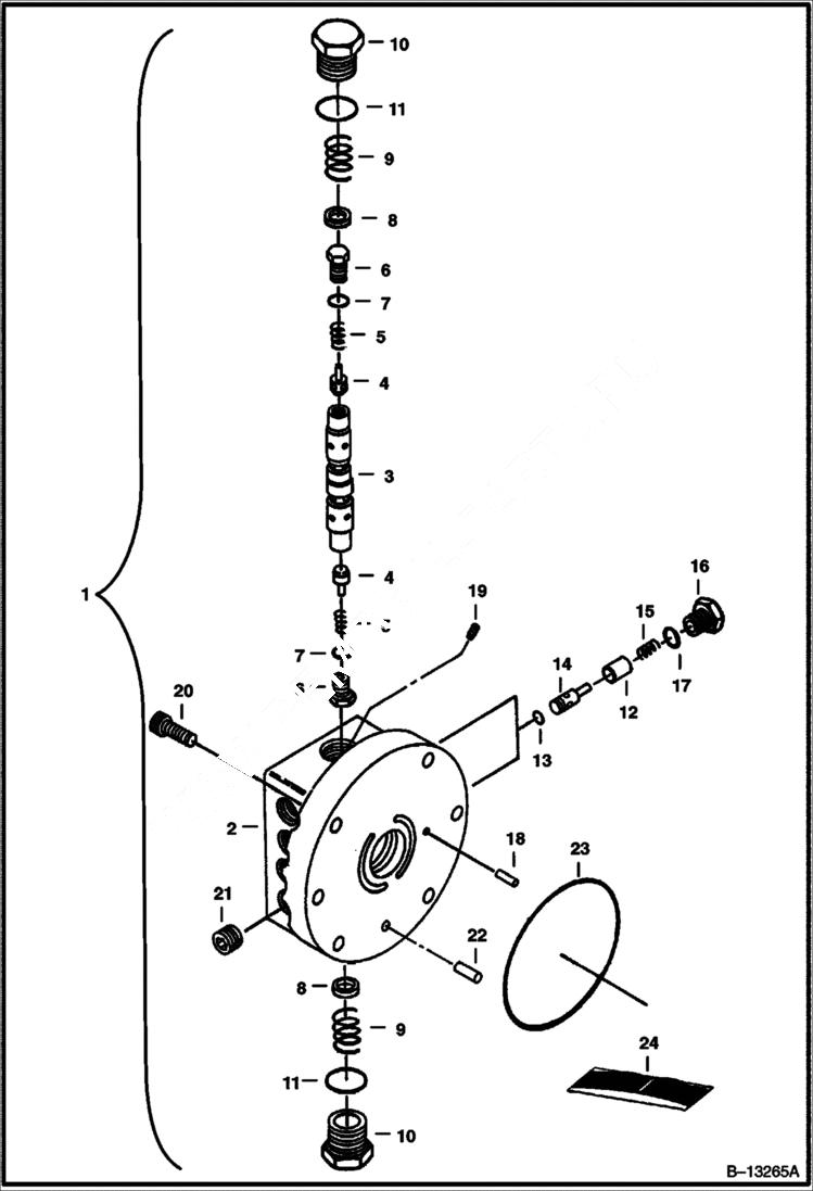 Схема запчастей Bobcat 231 - TRAVEL MOTOR (S/N 11073 & Above) HYDRAULIC SYSTEM