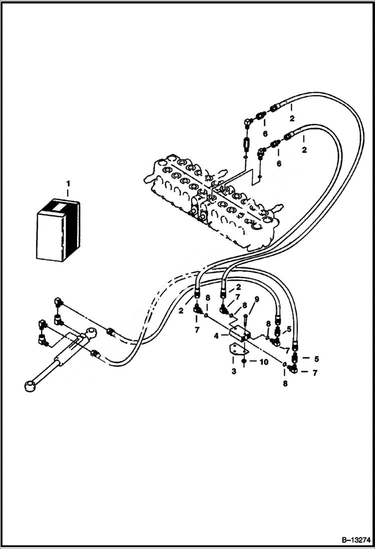 Схема запчастей Bobcat 220 - SWING CYLINDER LOCK VALVE KIT ACCESSORIES & OPTIONS