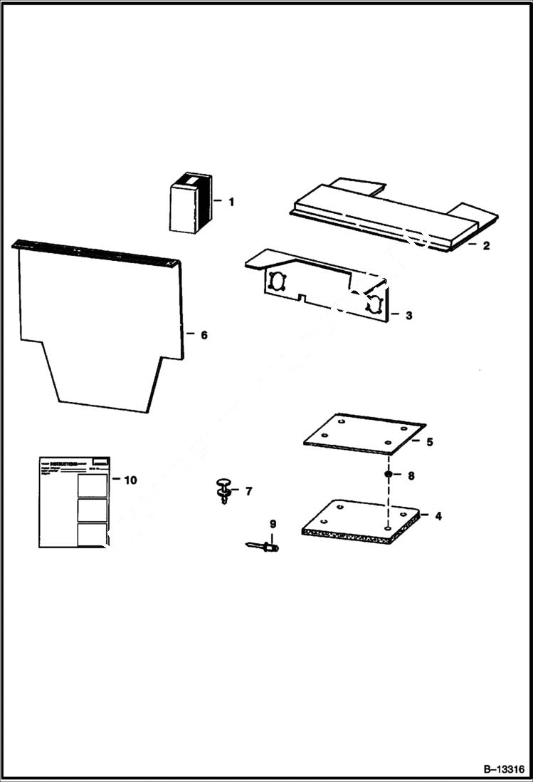 Схема запчастей Bobcat 500s - DELUXE UPHOLSTERY KIT (S/N 20001 & Above) ACCESSORIES & OPTIONS