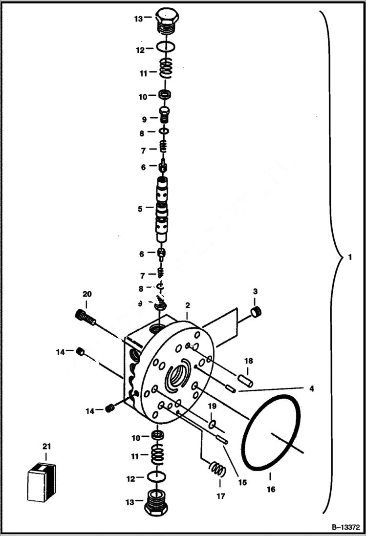 Схема запчастей Bobcat 225 - TRAVEL MOTOR With Brake Nordic Option HYDRAULIC SYSTEM