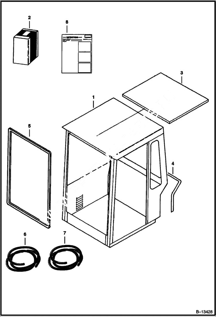 Схема запчастей Bobcat 231 - OPERATOR CANOPY (Optional) MAIN FRAME