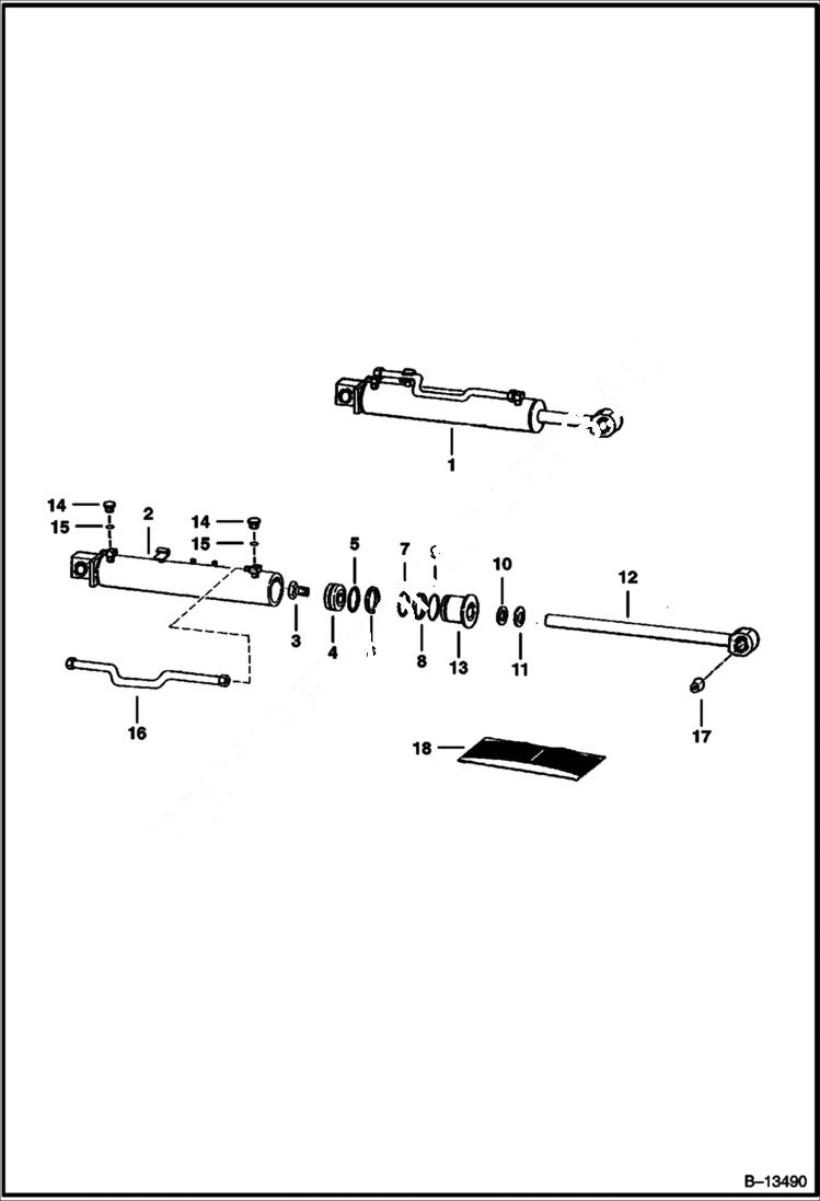 Схема запчастей Bobcat Articulated Loaders - TILT CYLINDER (With Tube) HYDRAULIC SYSTEM