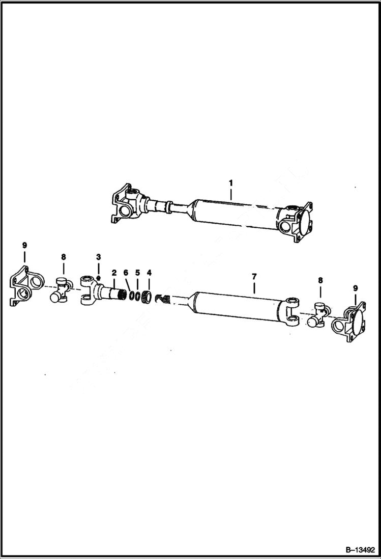 Схема запчастей Bobcat Articulated Loaders - DRIVE SHAFT DRIVE TRAIN