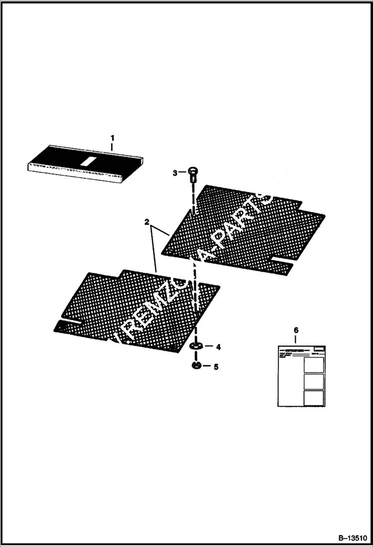 Схема запчастей Bobcat 700s - DEBRIS SCREEN KIT (S/N 14999 & Below) ACCESSORIES & OPTIONS