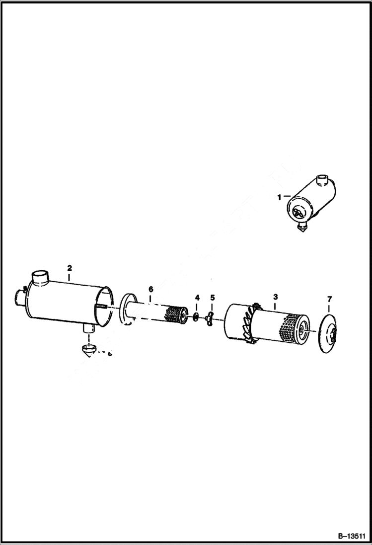 Схема запчастей Bobcat 600s - AIR CLEANER POWER UNIT