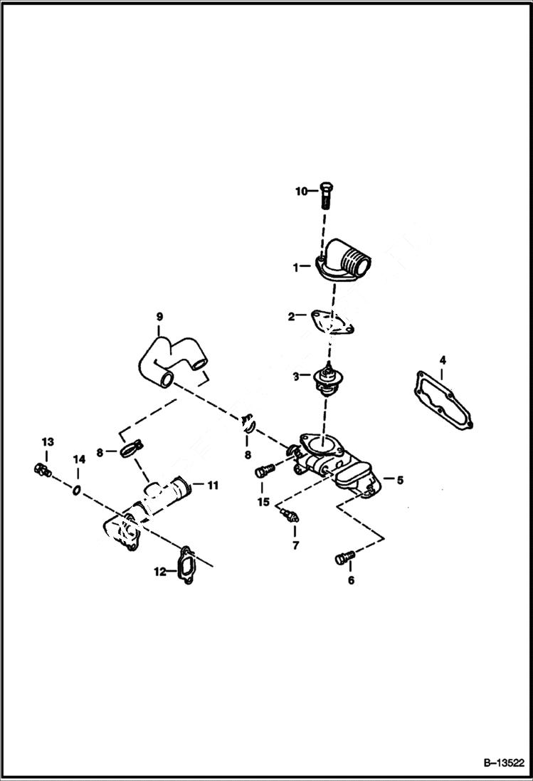 Схема запчастей Bobcat 800s - THERMOSTAT HOUSING POWER UNIT