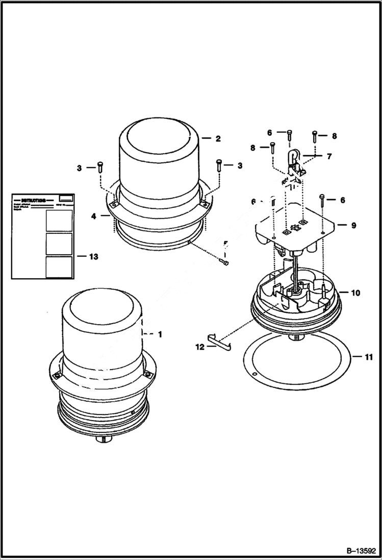 Схема запчастей Bobcat 600s - STROBE LIGHT KIT (Amber) ACCESSORIES & OPTIONS
