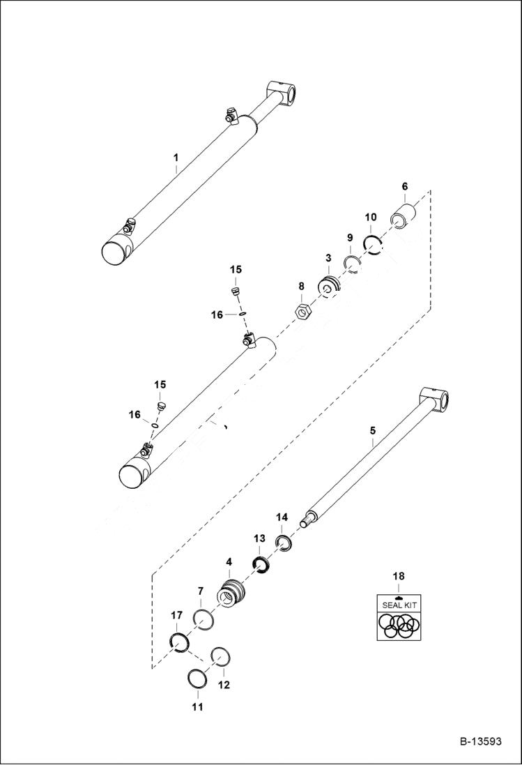 Схема запчастей Bobcat T-Series - LIFT CYLINDER HYDRAULIC SYSTEM