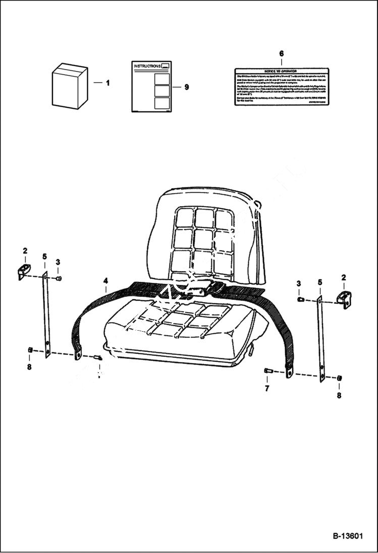 Схема запчастей Bobcat 700s - SEAT BELT ( 3 Wide) ACCESSORIES & OPTIONS