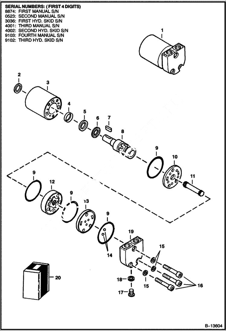 Схема запчастей Bobcat PLANERS - PLANER (Depth Control Motor) (052300720 & Above) (303600116 & Above) Loader