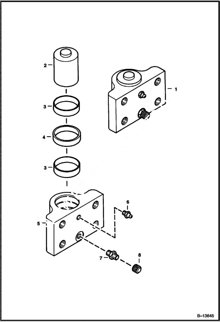 Схема запчастей Bobcat BACKHOE - CYLINDER HYDRAULIC CLAMP 730S 730S BACKHOE