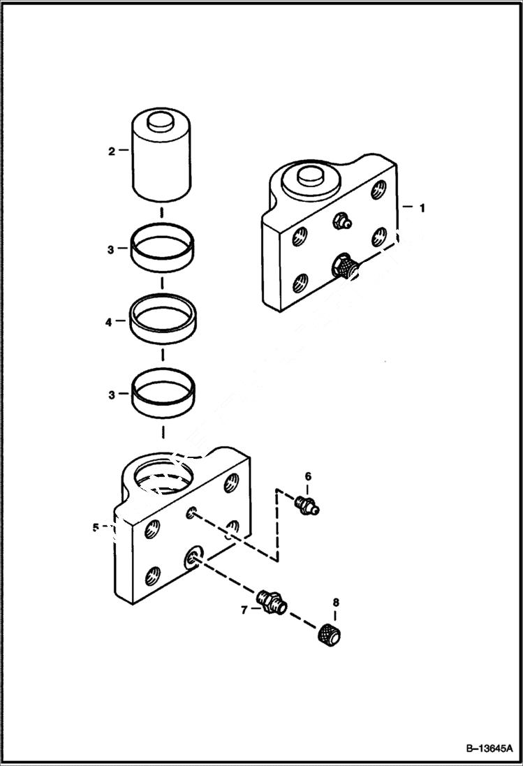 Схема запчастей Bobcat BACKHOE - CYLINDER HYDRAULIC CLAMP 730SH 730SH BACKHOE