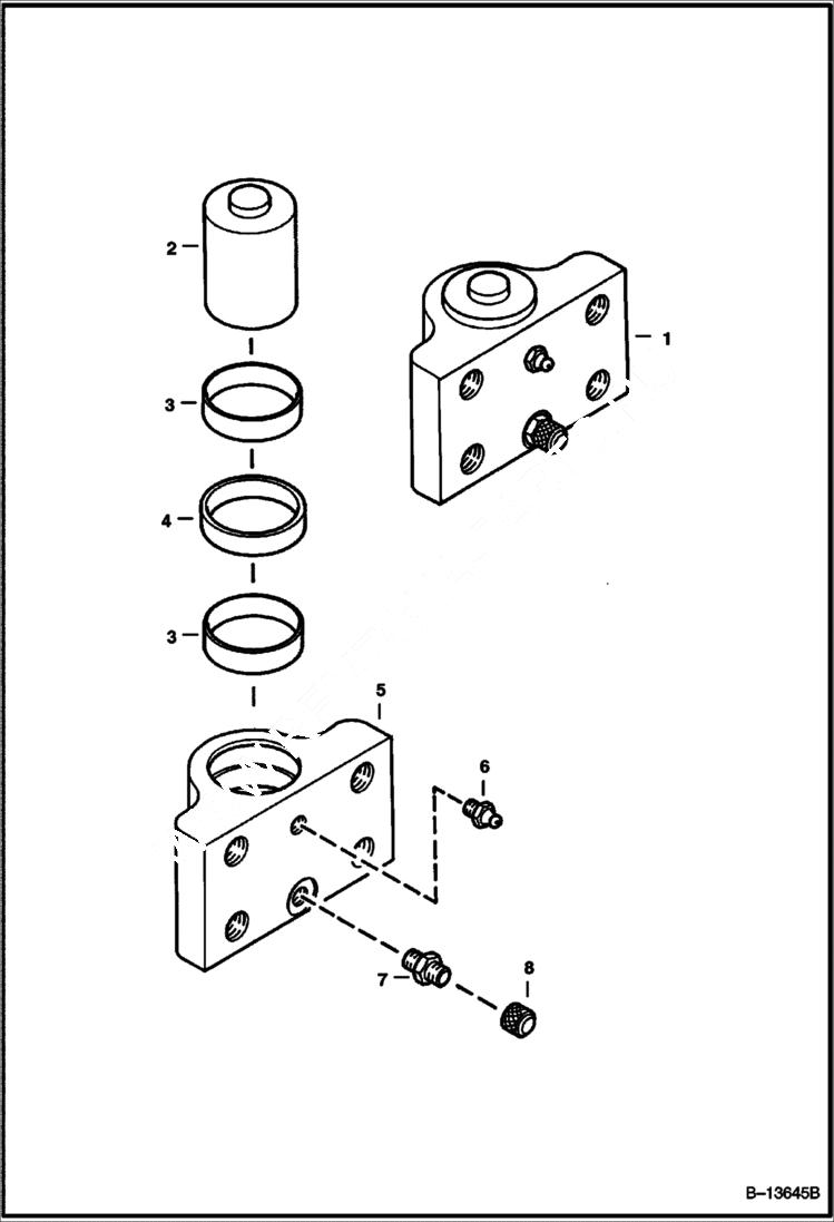 Схема запчастей Bobcat BACKHOE - CYLINDER HYDRAULIC CLAMP 835S 835S BACKHOE