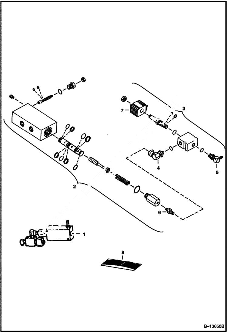 Схема запчастей Bobcat BACKHOE - VALVE FLOW DIVIDER 835S 835S BACKHOE