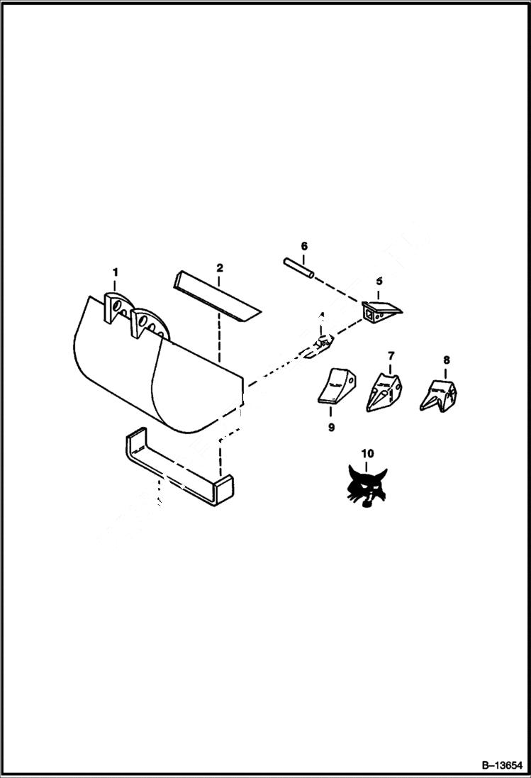 Схема запчастей Bobcat BACKHOE - BACKHOE (Buckets) (W/6 (152,4 mm) Cutting Edge) (907) 907 BACKHOE