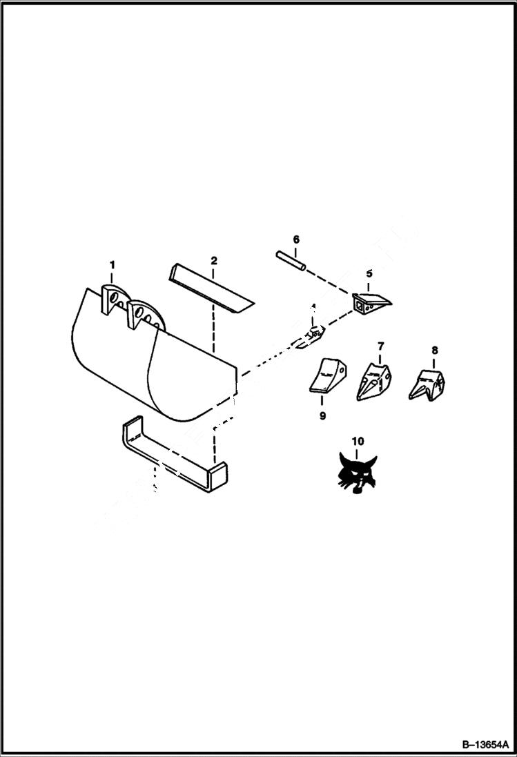 Схема запчастей Bobcat BACKHOE - BUCKETS BACKHOE 923S & 923SA Backhoe 923S BACKHOE