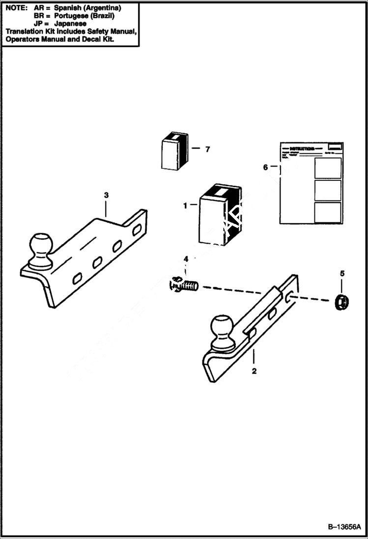 Схема запчастей Bobcat BACKHOE - MOUNTING KIT - 753 923S 923S BACKHOE