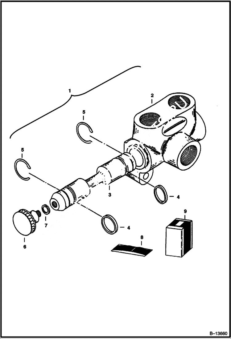 Схема запчастей Bobcat 435 - SELECTOR VALVE (Direct to Tank) HYDRAULIC/HYDROSTATIC SYSTEM