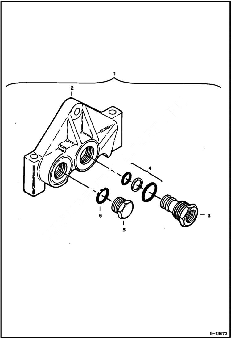 Схема запчастей Bobcat 331 - END COVER (6 Spool Valve) HYDRAULIC SYSTEM