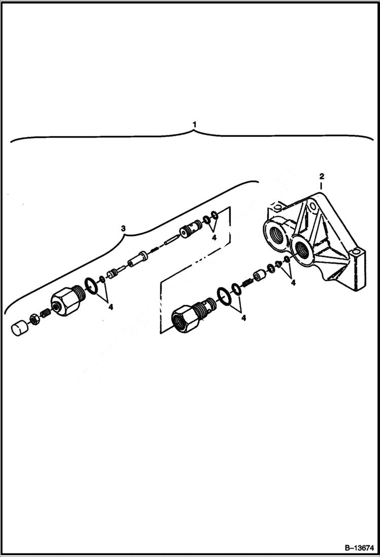 Схема запчастей Bobcat 231 - END COVER (3 Spool Valve) HYDRAULIC SYSTEM