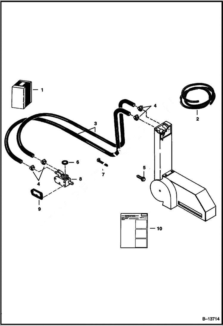 Схема запчастей Bobcat 800s - HEATER PLUMBING KIT (Fresh Air) ACCESSORIES & OPTIONS