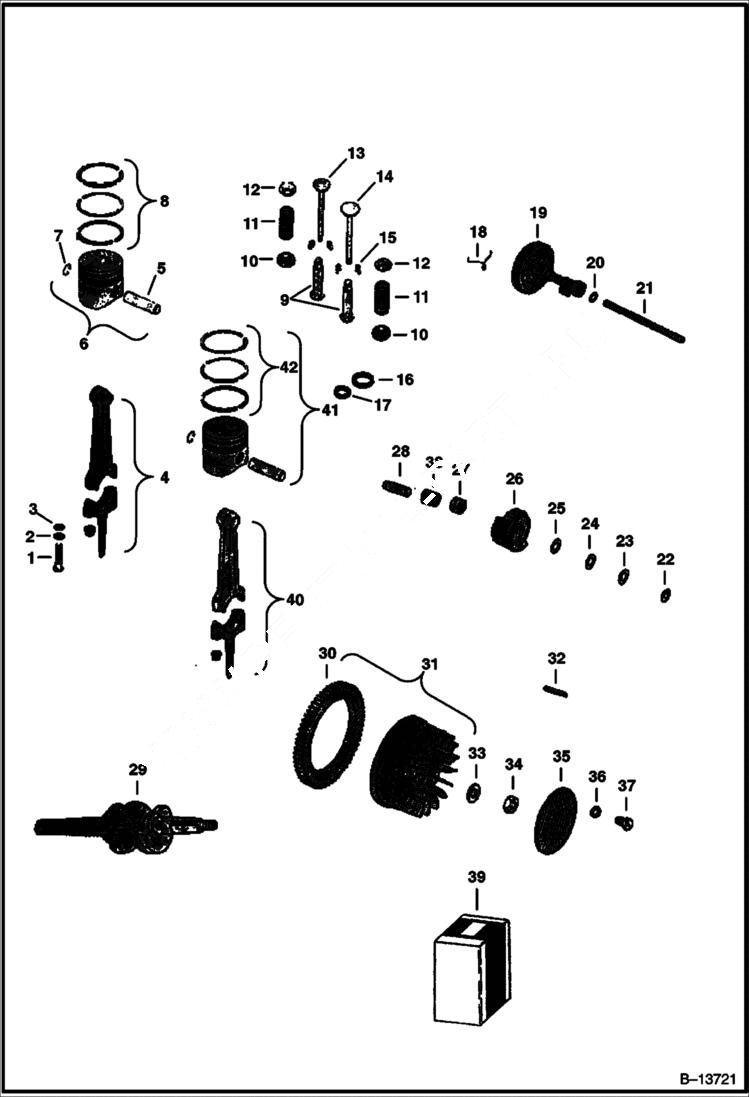 Схема запчастей Bobcat 300s - INTERNAL PARTS POWER UNIT