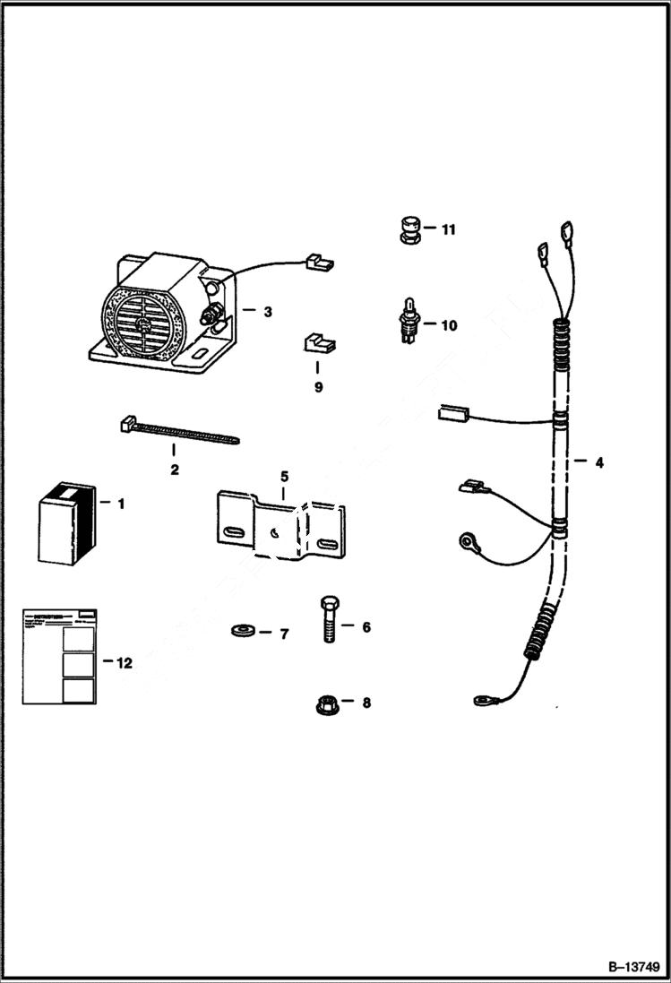 Схема запчастей Bobcat 500s - HORN KIT (Domestic & European) ACCESSORIES & OPTIONS