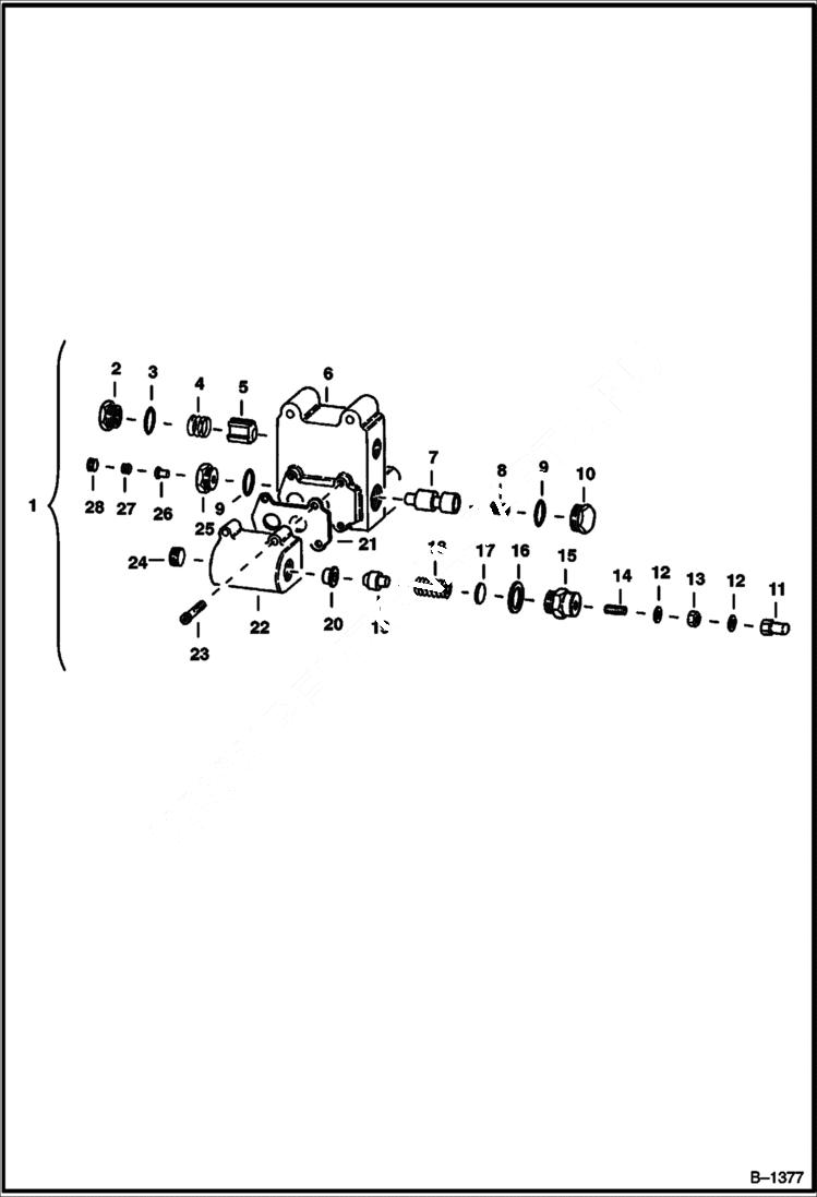 Схема запчастей Bobcat 500s - REEL CONTROL VALVE B.O.M. Electric HYDRAULIC SYSTEM