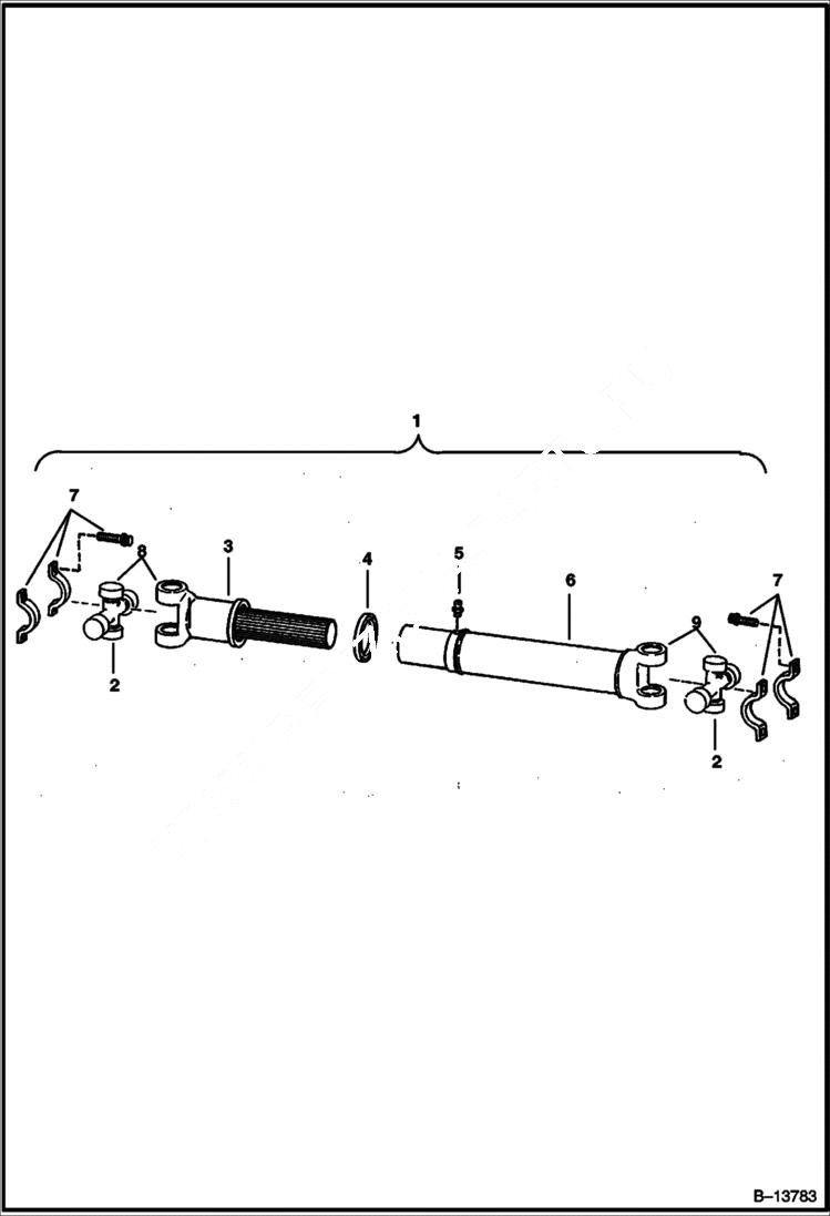 Схема запчастей Bobcat Articulated Loaders - DRIVE SHAFT DRIVE TRAIN