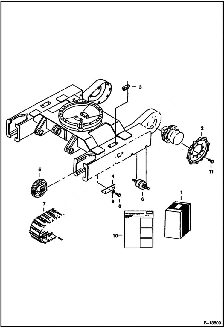 Схема запчастей Bobcat 225 - TRACK KIT (Steel) (Converts From Rubber to Steel Tracks (except for rubber track 6663906) ACCESSORIES & OPTIONS