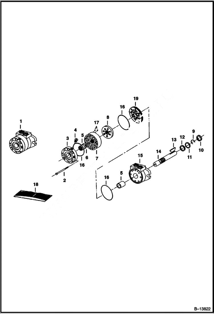 Схема запчастей Bobcat ANGLE BROOM - INDUSTRIAL BROOM (Motor) Loader