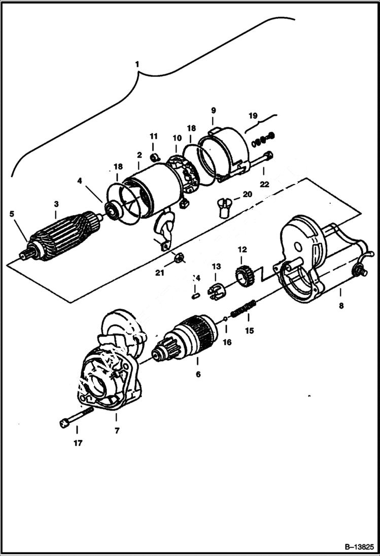 Схема запчастей Bobcat 225 - STARTER Kubota-15461 - 63012 ELECTRICAL SYSTEM