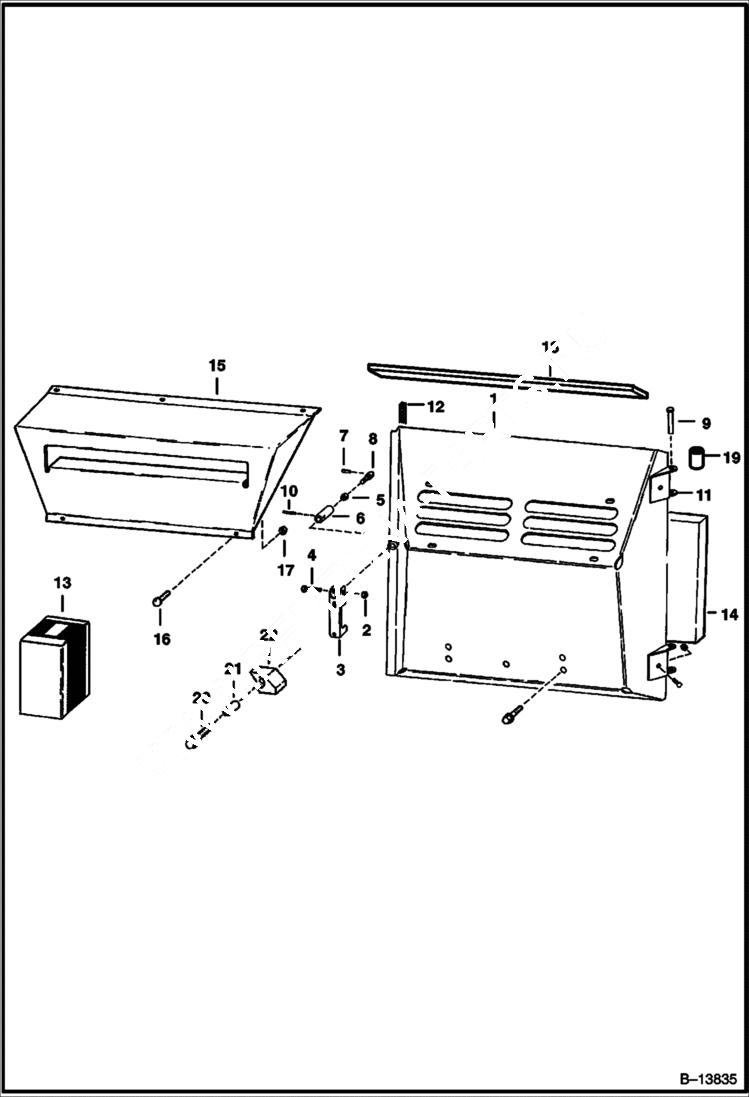 Схема запчастей Bobcat 600s - REAR DOOR MAIN FRAME