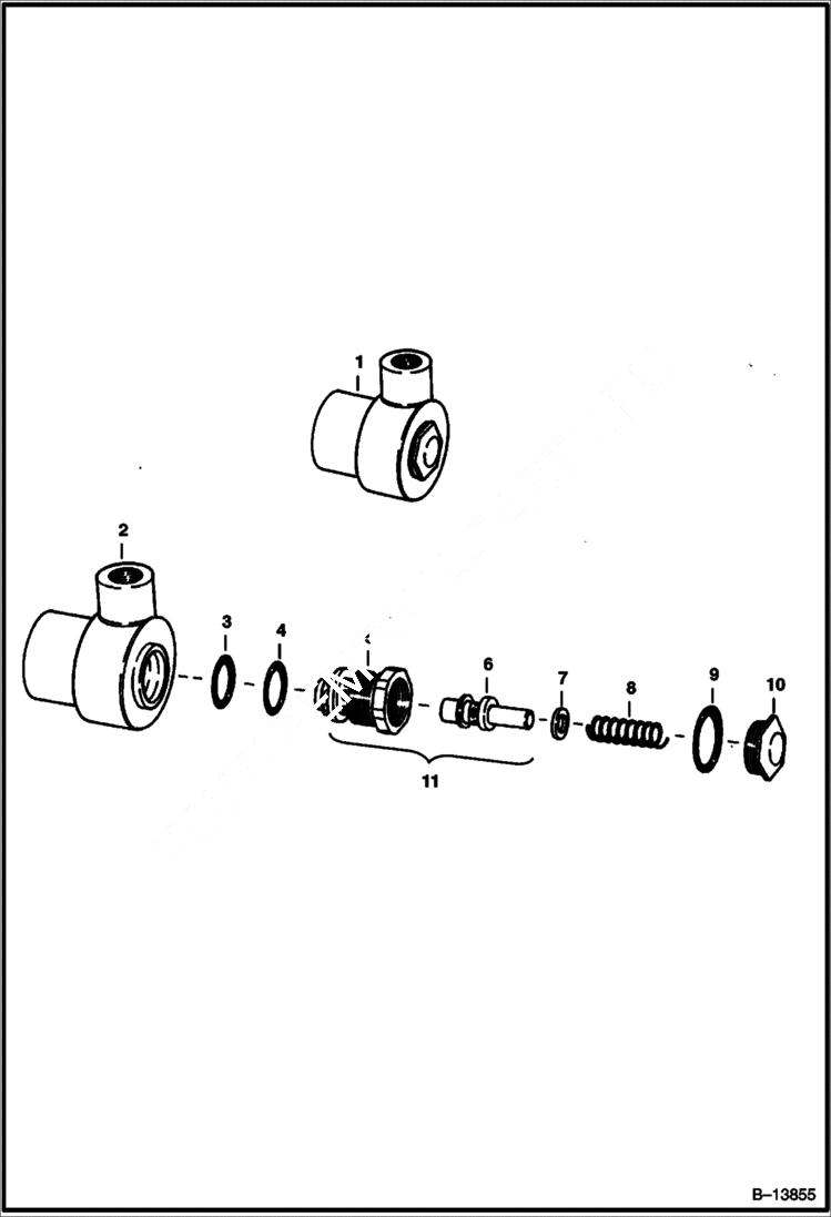 Схема запчастей Bobcat 500s - MASTER RELIEF VALVE S/N 41400 & Above HYDRAULIC SYSTEM