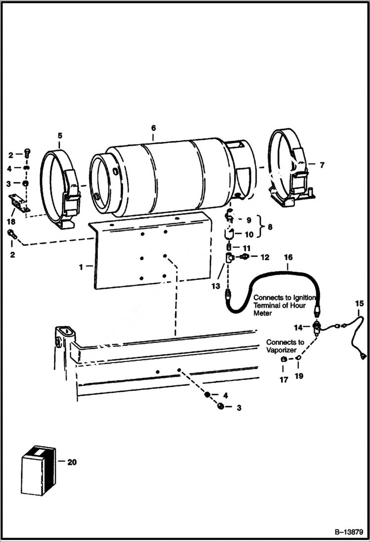 Схема запчастей Bobcat 600s - LP GAS TANK & ATTACHING PARTS ACCESSORIES & OPTIONS