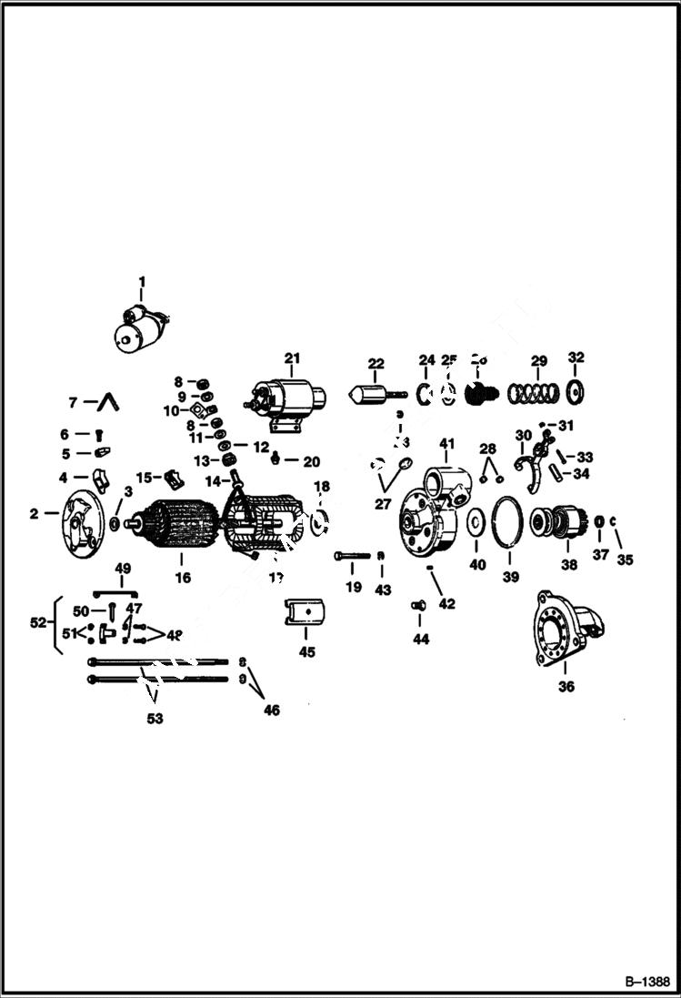 Схема запчастей Bobcat 900s - STARTER (Diesel - Engine S/N 236U136318L & Below) ELECTRICAL SYSTEM