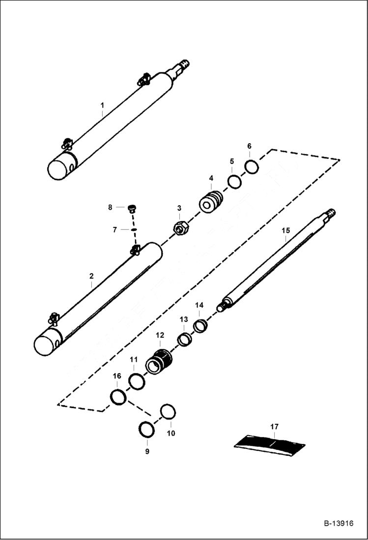 Схема запчастей Bobcat LANDSCAPE RAKE - LANDSCAPE RAKE (Lift Cylinder) (A Series) Loader