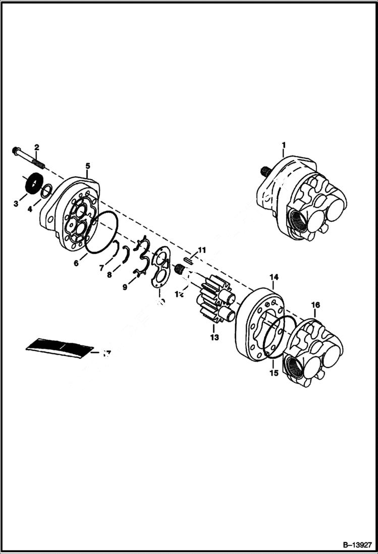 Схема запчастей Bobcat 700s - HIGH FLOW HYDRAULICS (Gear Pump - Mounts to Frame) HIGH FLOW HYDRAULICS