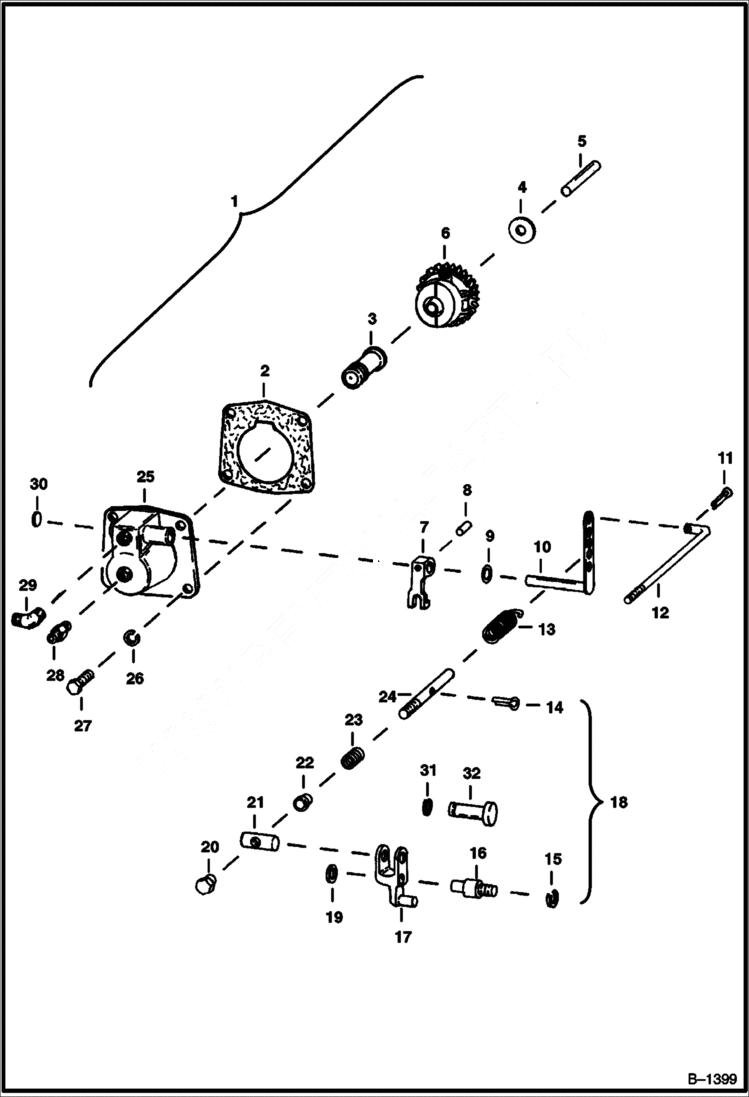 Схема запчастей Bobcat 700s - GOVERNOR & CONTROL POWER UNIT