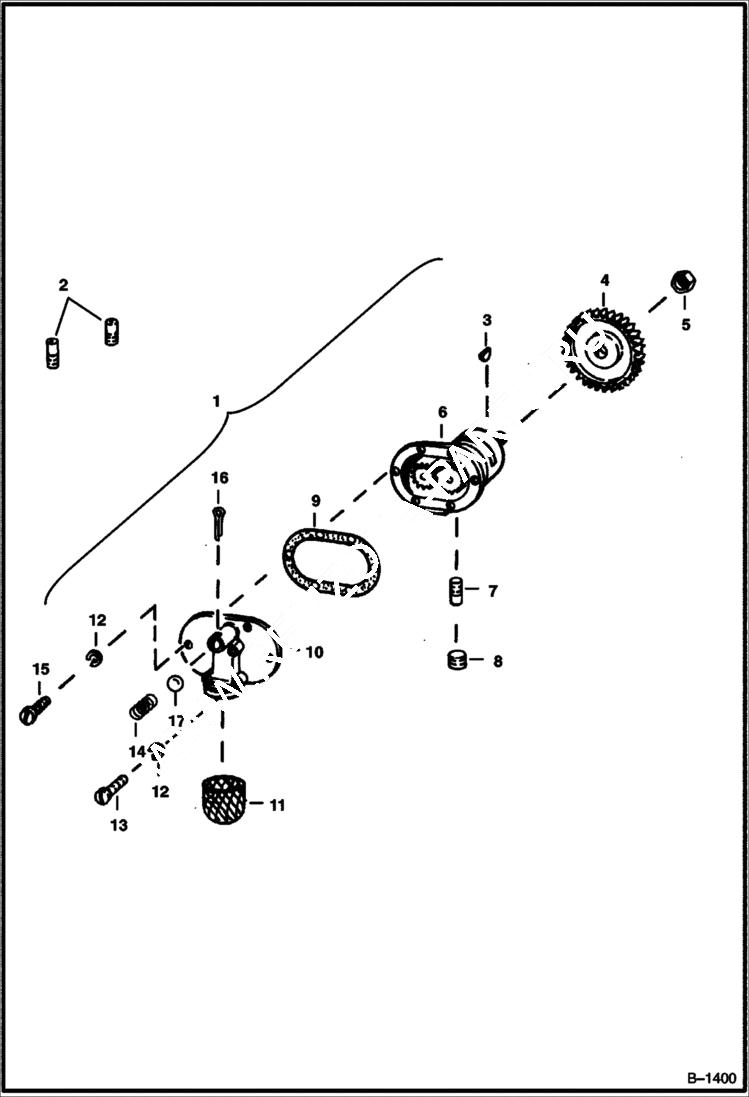 Схема запчастей Bobcat 600s - ENGINE OIL PUMP POWER UNIT