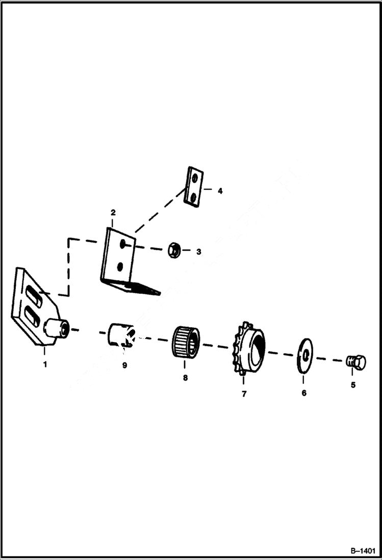 Схема запчастей Bobcat 700s - UPPER JACKSHAFT IDLER DRIVE TRAIN