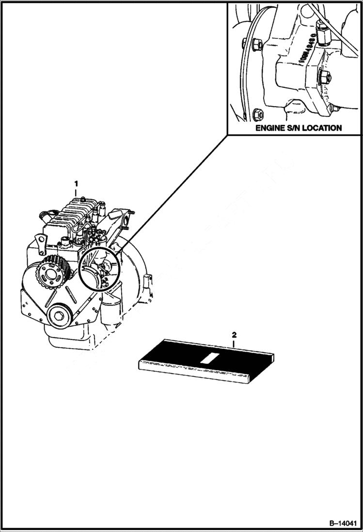 Схема запчастей Bobcat 800s - ENGINE POWER UNIT