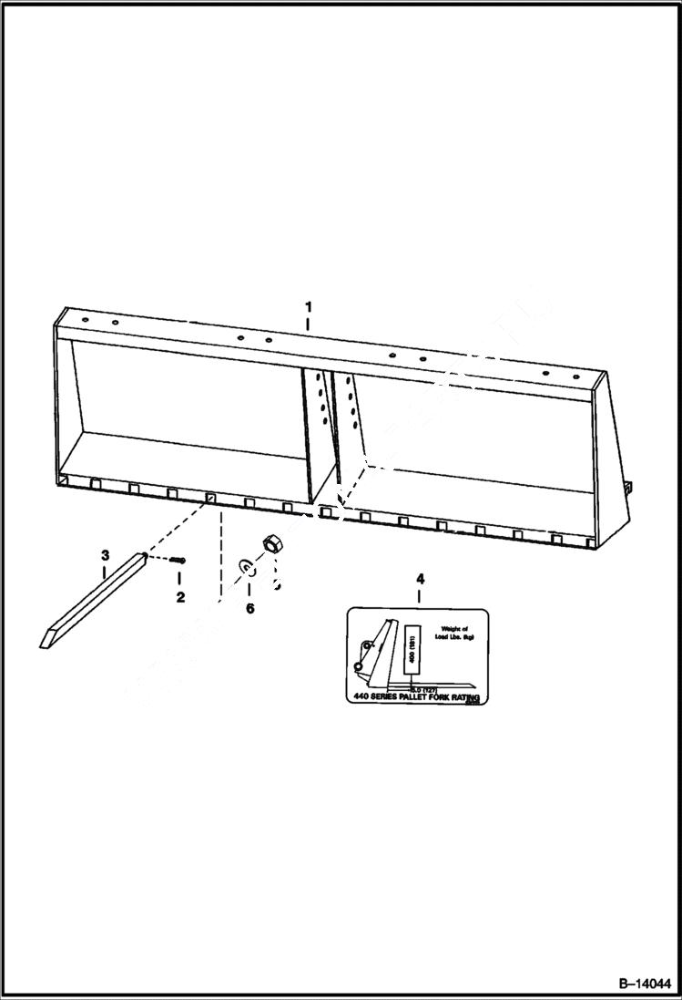 Схема запчастей Bobcat UTILITY FORKS - UTILITY FORK - 400 Series & Farmboy Bob-Tach Loader