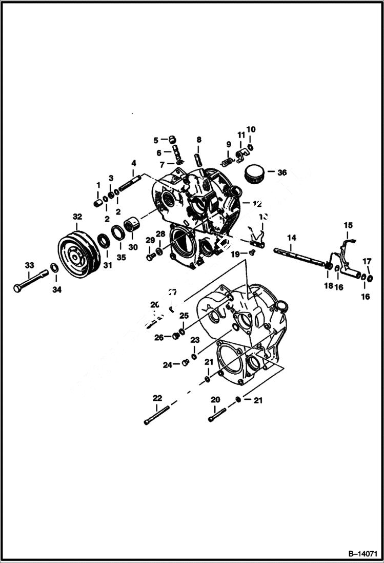 Схема запчастей Bobcat 700s - FRONT COVER (Deutz 411) POWER UNIT