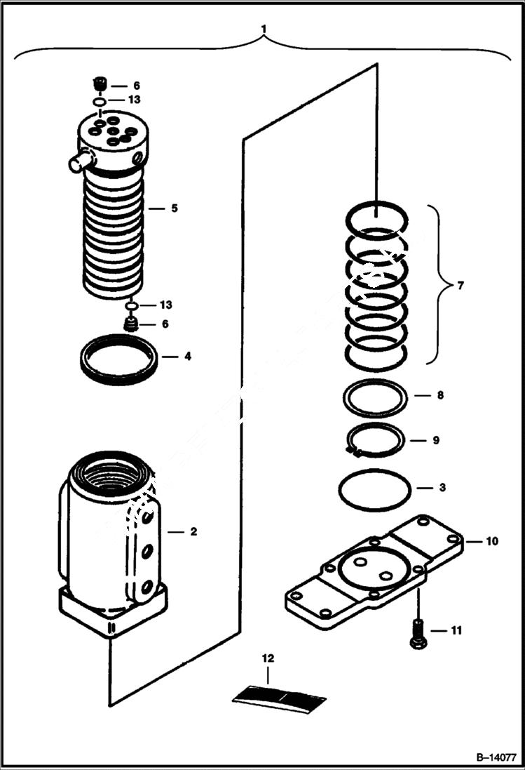 Схема запчастей Bobcat 220 - SWIVEL JOINT (W/Weld On Swivel Stop) HYDRAULIC SYSTEM