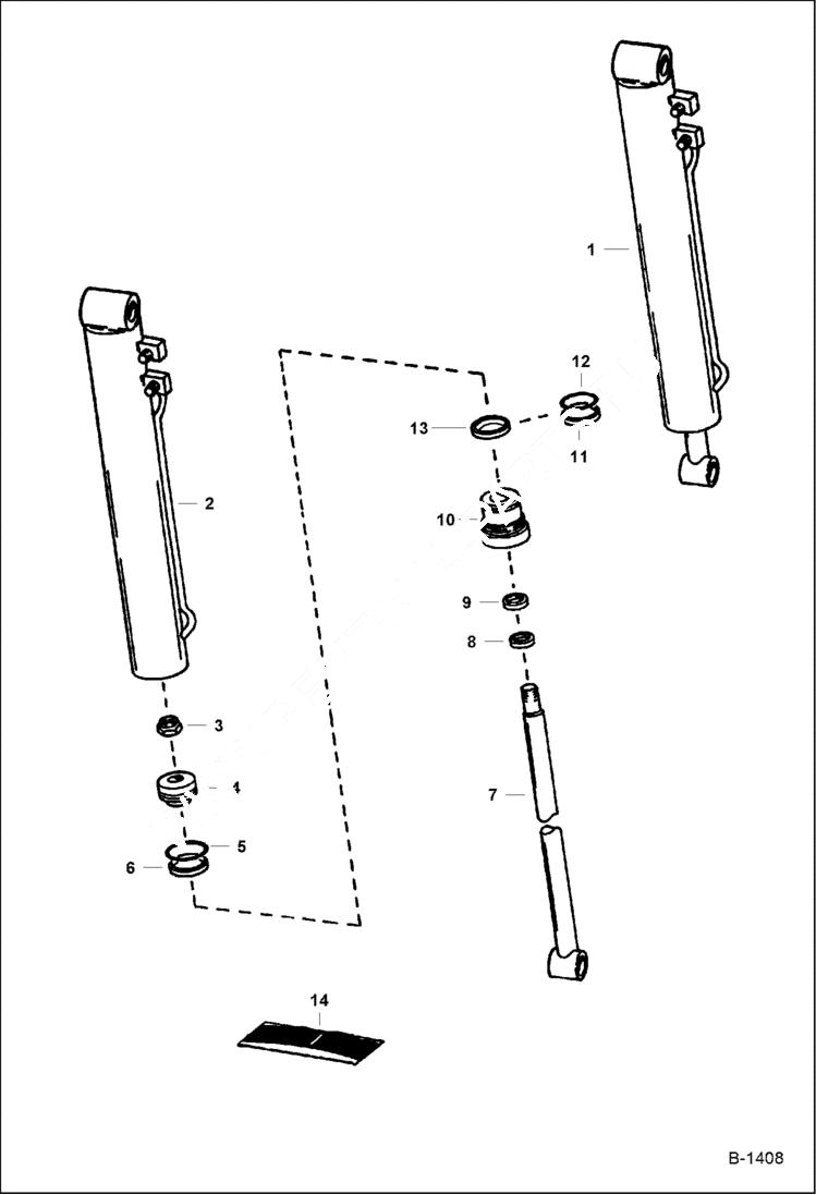 Схема запчастей Bobcat 700s - TILT CYLINDER HYDRAULIC SYSTEM