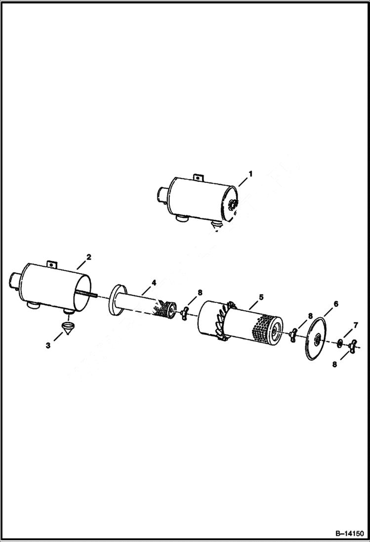 Схема запчастей Bobcat 325 - AIR CLEANER (S/N 514013001-514014899) POWER UNIT